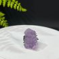 Raw Amethyst Adjustable Ring Matte Purple Clusters Silver S925 Handmade