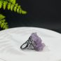 Raw Amethyst Adjustable Ring Matte Purple Clusters Silver S925 Handmade