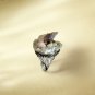 Raw Agate Adjustable Ring Purple Gray Sparkle Freeform Geode Silver S925 Handmade