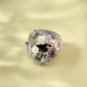 Raw Agate Adjustable Ring Purple Gray Sparkle Freeform Geode Silver S925 Handmade