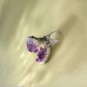 Raw Amethyst Adjustable Ring Freeform Watermelon Slice Clusters Towers Silver S925 Handmade
