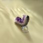 Raw Amethyst Adjustable Ring Freeform Watermelon Slice Clusters Towers Silver S925 Handmade
