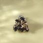Raw Black Crystal Adjustable Ring Freeform Triangle Clusters Towers Silver S925 Handmade
