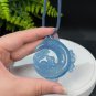 Ghost Blue Aquamarine Pendant Necklace Icy Clarity Hollow Hand Carved Nine Tailed Fox Moon Leaf