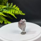 Raw Red Phantom Quartz Ring Adjustable Freeform Double Towers Silver S925 Handmade