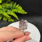 Raw Red Phantom Quartz Ring Adjustable Freeform Double Towers Silver S925 Handmade