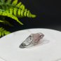 Raw Red Phantom Quartz Ring Adjustable Freeform Tower Silver S925 Handmade