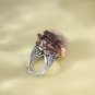 Raw Gradient Purple Agate Ring Adjustable Freeform Flake Ice Sparkling Silver S925 Handmade