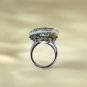 Raw Green Tourmaline Ring Adjustable Freeform Silver S925 Handmade October Birthstone