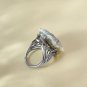 Raw Green Tourmaline Ring Adjustable Freeform Silver S925 Handmade October Birthstone