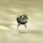 Raw Green Phantom Quartz Ring Adjustable Freeform Clusters Towers Silver S925 Handmade