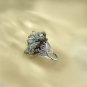 Raw Green Phantom Quartz Ring Adjustable Freeform Clusters Towers Silver S925 Handmade