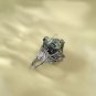Raw Green Phantom Quartz Ring Adjustable Freeform Clusters Towers Silver S925 Handmade