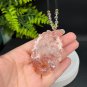 Brazilian Red Phantom Quartz Pendant Necklace Icy Transparent Hand Carved Nine Tailed Fox Butterfly
