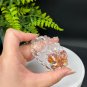 Brazilian Red Phantom Quartz Pendant Necklace Icy Transparent Hand Carved Nine Tailed Fox Butterfly
