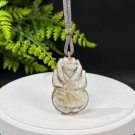 Rutilated Quartz Pendant Necklace Icy Transparent Hand Carved Nine Tailed Fox Golden Hair Crystal Rutilated Quartz Pendant Necklace Icy Transparent Hand Carved Nine Tailed Fox Golden Hair Crystal