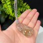 Rutilated Quartz Pendant Necklace Icy Transparent Hand Carved Nine Tailed Fox Golden Hair Crystal