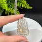 Rutilated Quartz Pendant Necklace Icy Transparent Hand Carved Nine Tailed Fox Golden Hair Crystal