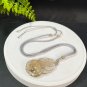 Rutilated Quartz Pendant Necklace Icy Transparent Hand Carved Nine Tailed Fox Golden Hair Crystal
