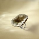 Raw Gray Purple Agate Ring Adjustable Freeform Geode Cornucopia Silver S925 Handmade