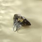 Raw Gray Purple Agate Ring Adjustable Freeform Geode Cornucopia Silver S925 Handmade