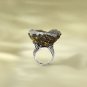 Raw Gray Purple Agate Ring Adjustable Freeform Geode Cornucopia Silver S925 Handmade