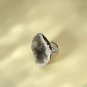 Raw Gray Purple Agate Ring Adjustable Freeform Geode Cornucopia Silver S925 Handmade