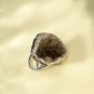 Raw Gray Purple Agate Ring Adjustable Freeform Geode Cornucopia Silver S925 Handmade