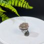 Raw Tourmaline Ring Adjustable Freeform Flake Ice Pink Green Silver S925 Handmade