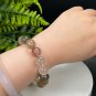 Brazilian Rutilated Quartz Beaded Bracelet 13.5mm Icy Transparent Old Mine Multicolored Hair Crystal