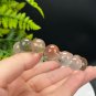 Brazilian Rutilated Quartz Beaded Bracelet 13.5mm Icy Transparent Old Mine Multicolored Hair Crystal