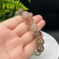Brazilian Rutilated Quartz Beaded Bracelet 13.5mm Icy Transparent Old Mine Multicolored Hair Crystal