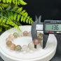 Brazilian Rutilated Quartz Beaded Bracelet 13.5mm Icy Transparent Old Mine Multicolored Hair Crystal