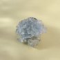 Raw Light Blue Crystal Ring Adjustable Silve S925 Handmade