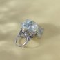 Raw Light Blue Crystal Ring Adjustable Silve S925 Handmade