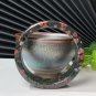 Black Plum Blossom Jade Bangle 59MM Straight Cut Square Edge Red White Flowers Pattern