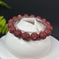 Cinnabar Beaded Bracelet 12mm Red Vintage Spiral Square Pattern