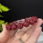 Cinnabar Beaded Bracelet 12mm Red Vintage Spiral Square Pattern