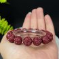 Cinnabar Beaded Bracelet 12mm Red Vintage Spiral Square Pattern