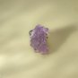 Raw Lavender Amethyst Ring Adjustable Freeform Cashew Flake Ice Sparkle Silver S925 Handmade