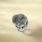 Raw Gray Agate Ring Adjustable Freeform Silver S925 Handmade