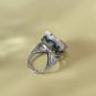 Raw Gray Agate Ring Adjustable Freeform Silver S925 Handmade