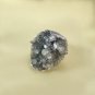 Raw Olive Green Agate Ring Adjustable Freeform Silver S925 Handmade