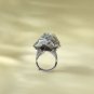 Raw Olive Green Agate Ring Adjustable Freeform Silver S925 Handmade