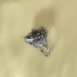 Raw Olive Green Agate Ring Adjustable Freeform Silver S925 Handmade