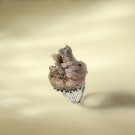 Raw Brown Gray Agate Ring Adjustable Freeform Clusters Silver S925 Handmade
