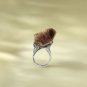 Raw Brown Gray Agate Ring Adjustable Freeform Clusters Silver S925 Handmade
