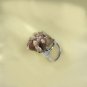 Raw Brown Gray Agate Ring Adjustable Freeform Clusters Silver S925 Handmade