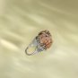Raw Brown Gray Agate Ring Adjustable Freeform Clusters Silver S925 Handmade