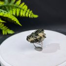 Raw Green Tourmaline Ring Adjustable Freeform Silver S925 Handmade